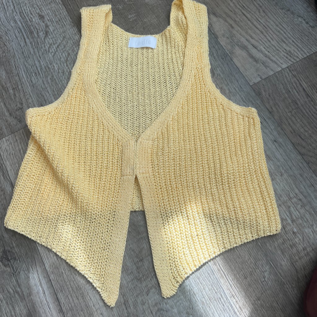 Isalis Sunshine Crochet Vest In Butter Size Small — image 7 of 8